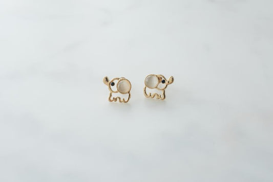 Gold Elephant Earrings sample-store-1331